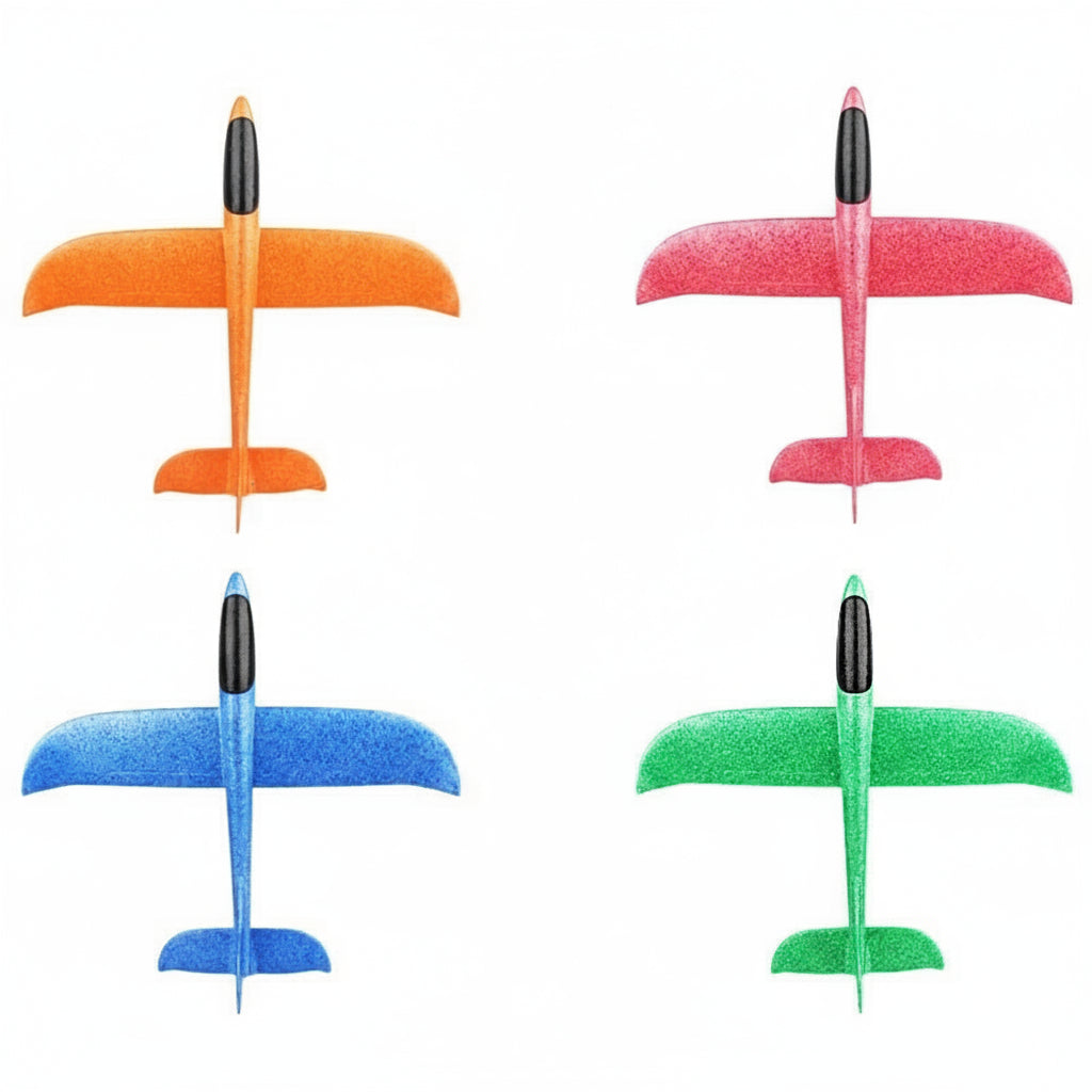 A Hand-Thrown Colourful Foam Plane