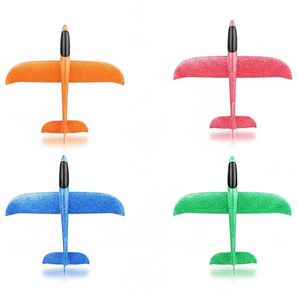 A Hand-Thrown Colourful Foam Plane